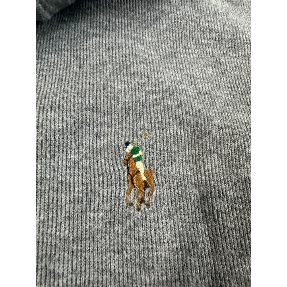 Polo Ralph Lauren Estate Rib 1/4 Zip Pullover Men XL Gray Fresh Pony EUC‎
